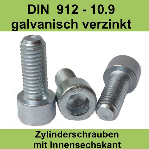 Din 912 galv verzinkt - m8, 10.9